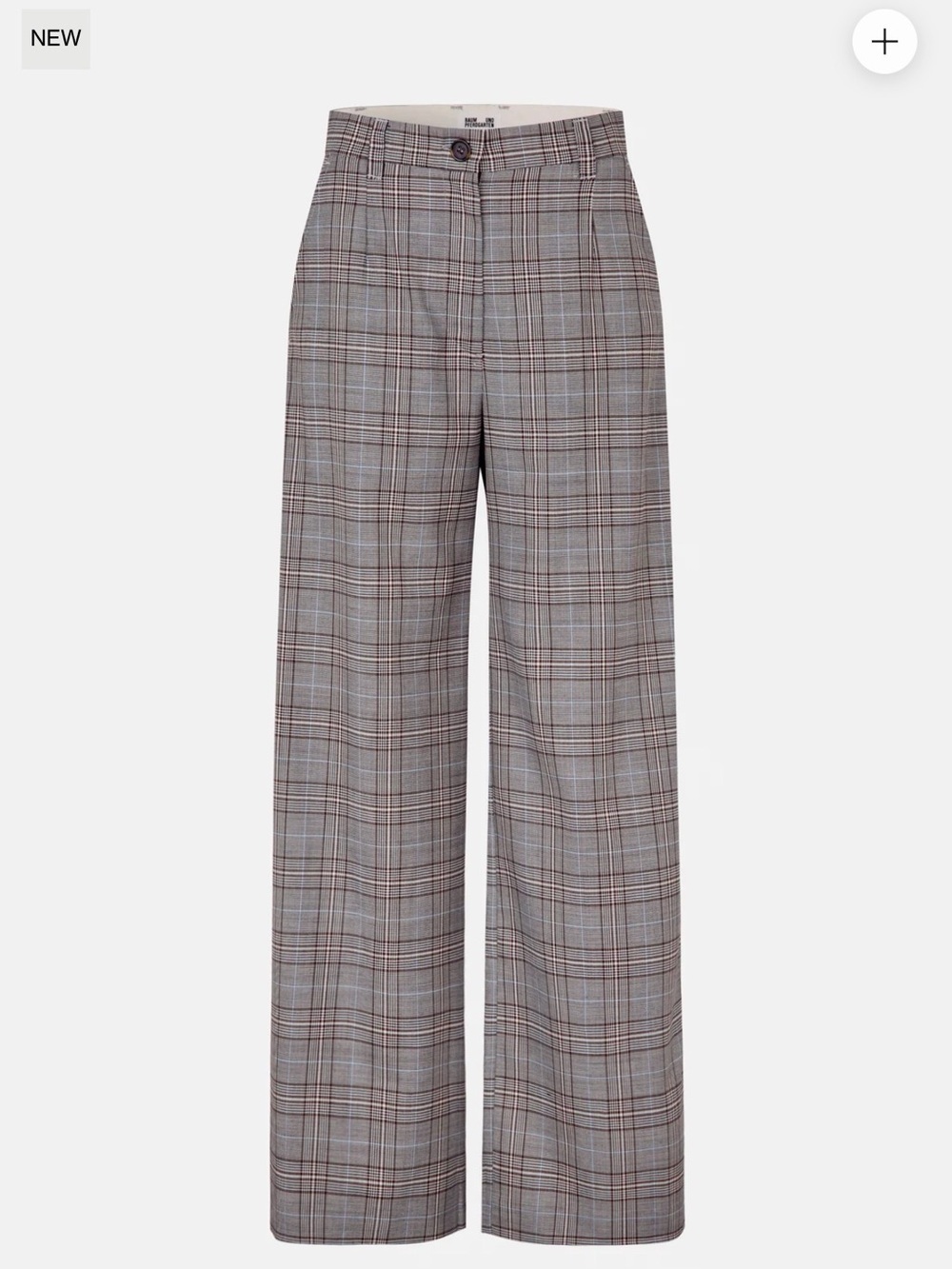 Baum und pferdgarten High-Rise Wide-Leg Plaid smart casual Trousers in Gray NWT - Picture 4 of 5
